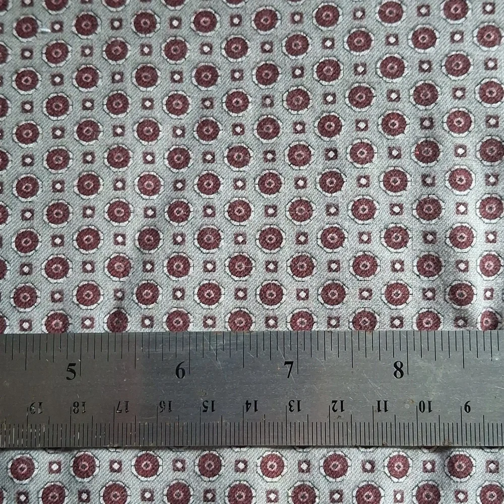 FABRIC #277 - Cotton - Grey Burgundy Mandala Print 3 1/4 yd x 45